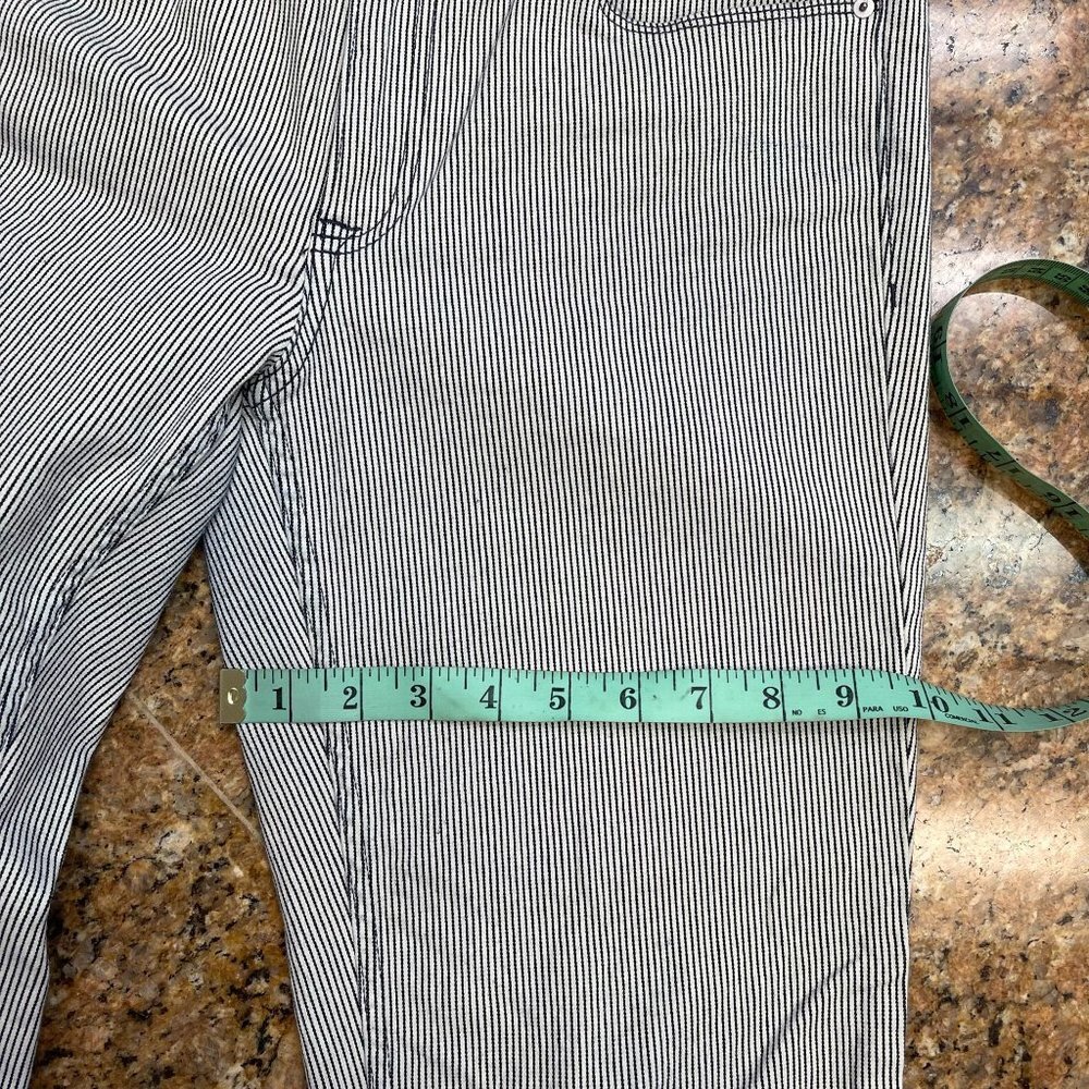 Calvin Klein Jeans Women Striped Black White Pants Skinny Ankle 5 Pockets Sz 31 - Picture 8 of 14
